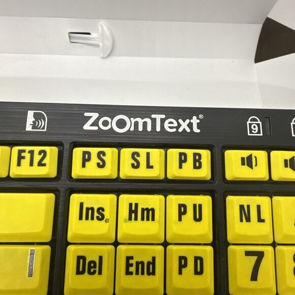 Large Print, Yellow Keys, Zoom Text Keyboard #LXH-JME7596H. Tested. - Picture 4 of 6